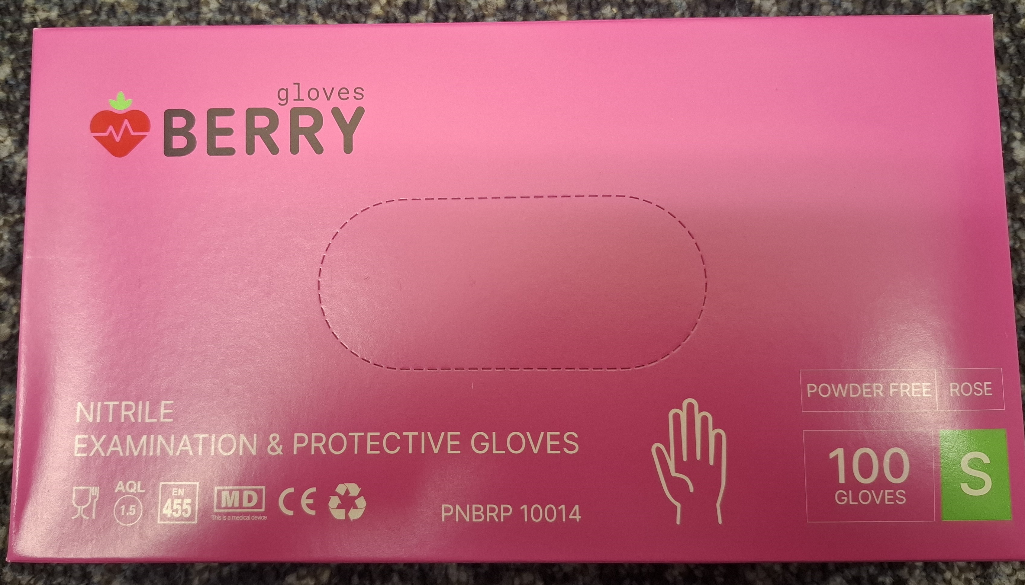 Berry vienkartinės pirštinės rožinės S dydis 100 vnt