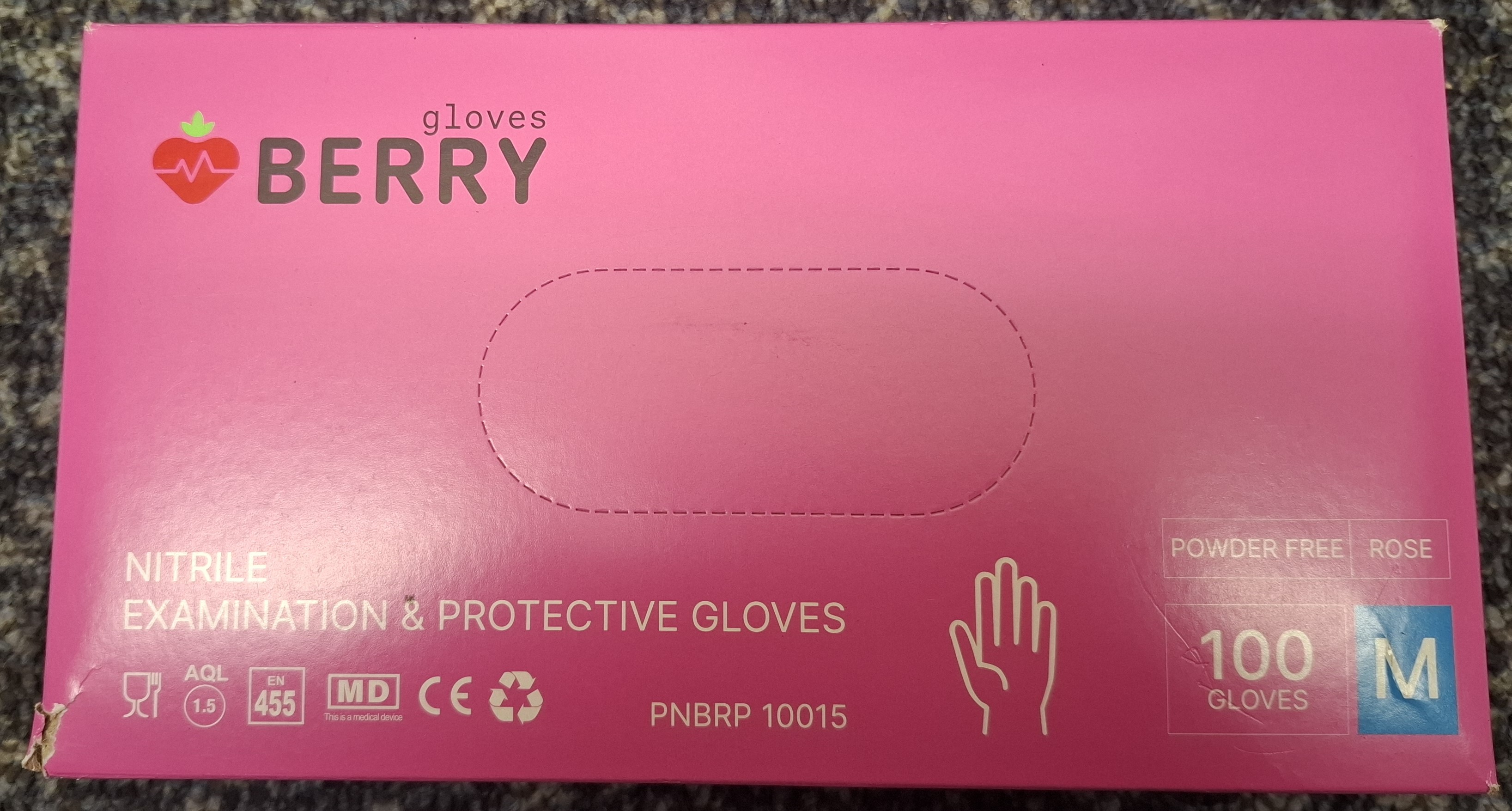 Berry vienkartinės pirštinės rožinės M dydis 100 vnt