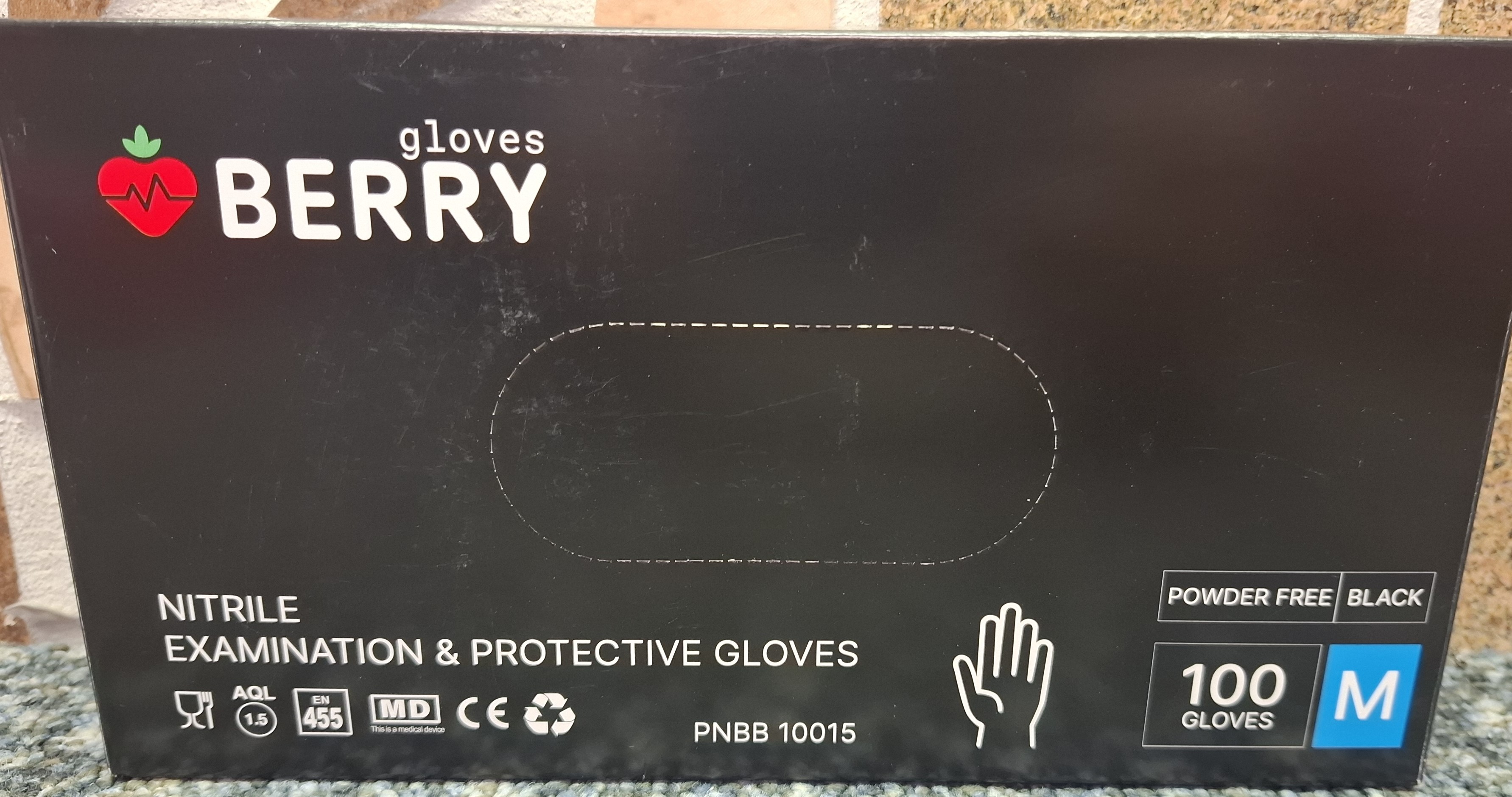 Berry vienkartinės pirštinės juodos M dydis 100 vnt