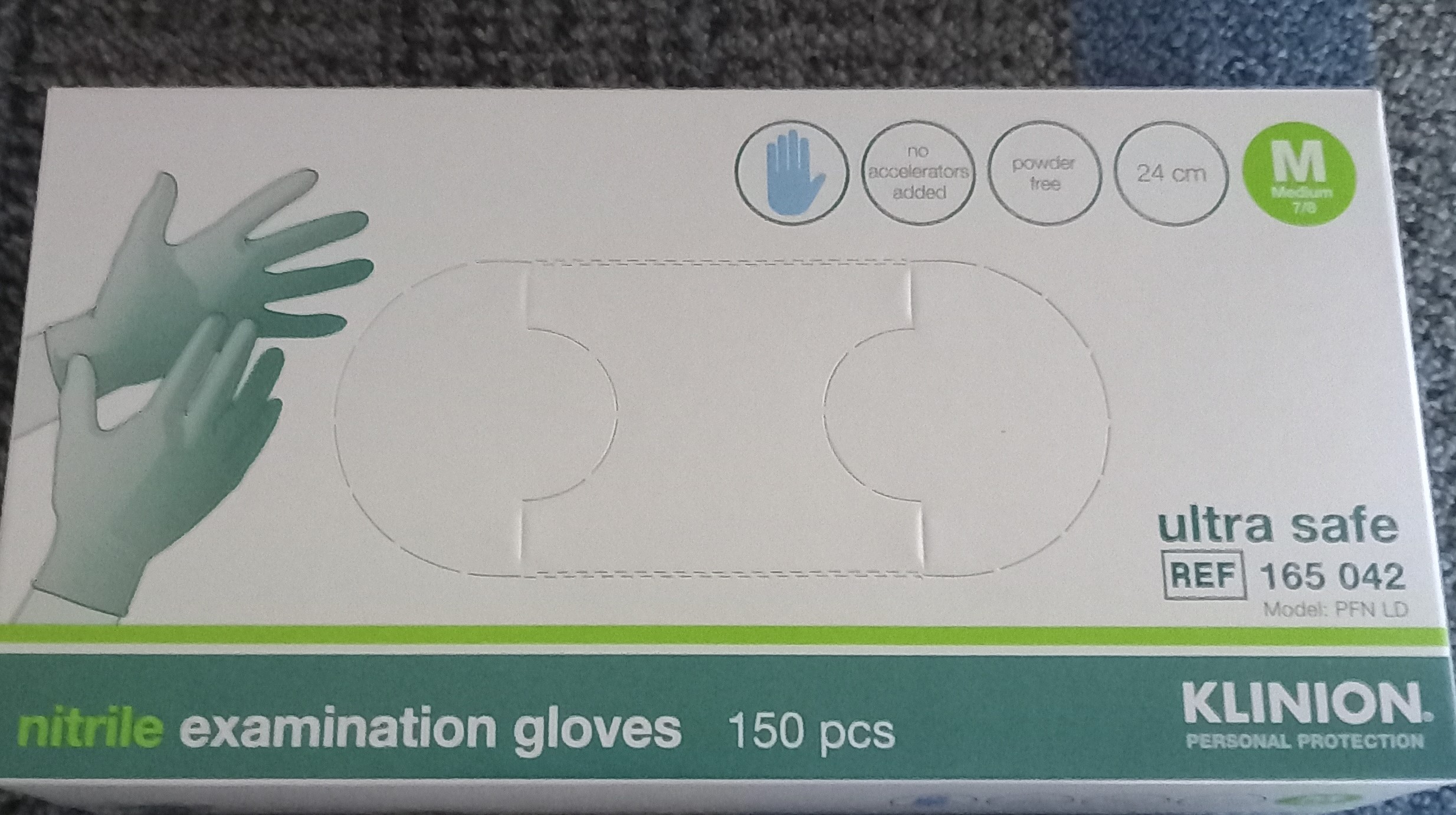 Klinion firmos pirštinės mėlynos M dydis 150 vnt